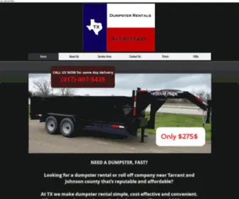 Txdumpsterrentals.com(Affordable Dumpster Rental Cleburne TX) Screenshot