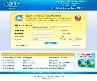 TXFTP.com(Browser Based Online File Transfer(FTP) Application) Screenshot