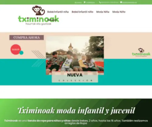 Tximinoak.com(Tximinoak, Moda Infantil y Juvenil) Screenshot