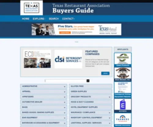 Txrestaurantbuyersguide.com(The Buyers Guide) Screenshot