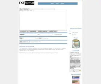 TXtformat.com(Online text formatting) Screenshot