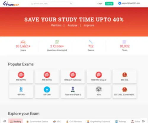 Tyari247.com(Exam Preparation Site) Screenshot