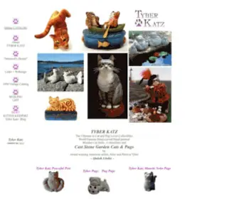 Tyberkatz.com(TYBER KATZ Pug and Cat Lovers Gifts Garden Sculpture and Art) Screenshot