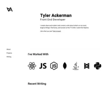 Tylerackerman.io(Tyler Ackerman) Screenshot