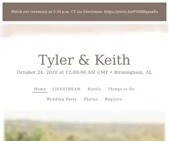 Tylerandkeith.com(Tyler Haskins and Keith Sherman's Wedding Website) Screenshot