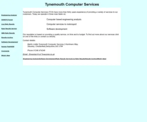 Tynecomp.co.uk(Tynemouth Computer Services) Screenshot