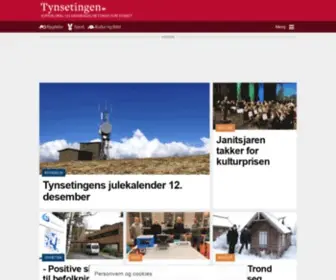 TYnsetingen.no(SUPERLOKAL OG UAVHENGIG NETTAVIS FOR TYNSET) Screenshot