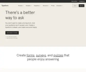 Typeform.com(People-Friendly Forms and Surveys) Screenshot