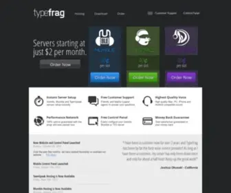 Typefrag.com(Mumble and TeamSpeak Server Hosting) Screenshot