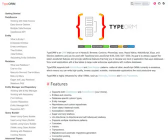 Typeorm.io(Amazing ORM for TypeScript and JavaScript (ES7) Screenshot