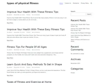 Typesofphysicalfitness.com(Types of physical fitness) Screenshot