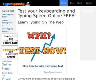 Typespeedy.com(FREE Online keyboarding and typing test) Screenshot