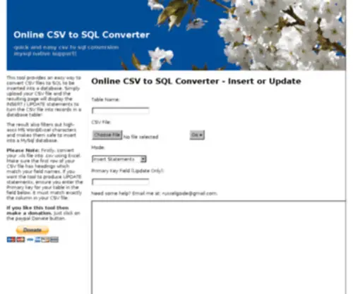 Typexpert.net(Online csv2sql) Screenshot