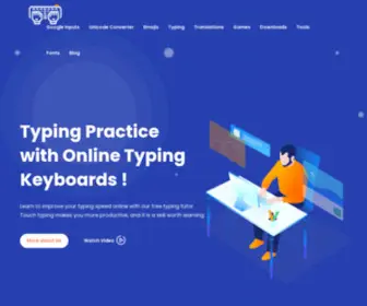 Typingkeyboards.com(The best online typing keyboards to type in your own language. This virtual keyboard) Screenshot