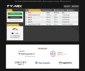 TYPRX.com(Typing races) Screenshot