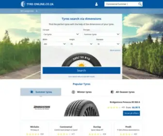 Tyre-Online.co.za(Price Comparison Car Accessories Tyres Shops) Screenshot