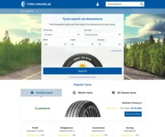 Tyres-Online.ae(Price Comparison Car Accessories Tyres Shops) Screenshot