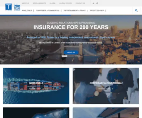 Tysersinsurance.com(Tysers Insurance Brokers) Screenshot