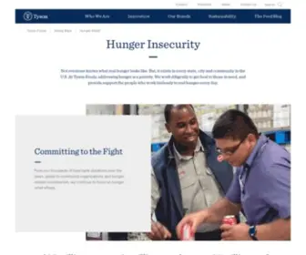 Tysonhungerrelief.com(See how at Tyson Foods addressing hunger relief and insecurity) Screenshot