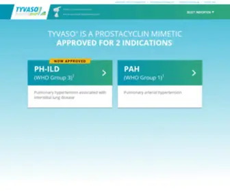 Tyvasohcp.com(Healthcare Professional website for TYVASO® (treprostinil)) Screenshot