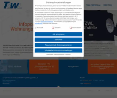 TZWL.de(Europäisches Testzentrum für Wohnungslüftungsgeräte e) Screenshot