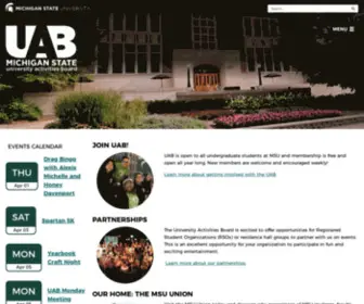 Uabevents.com(UAB Events) Screenshot