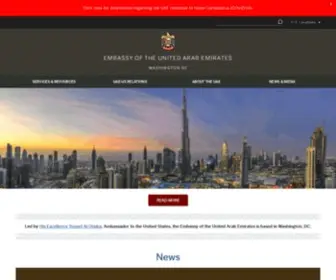 Uae-Embassy.org(UAE Embassy in Washington) Screenshot