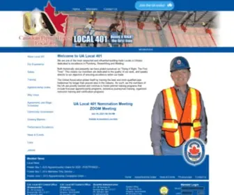 Ualocal401.com(United Association Local 401 LocalUA Canada) Screenshot