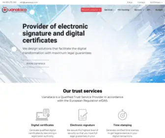 Uanataca.com(Provider of electronic signature and digital certificates) Screenshot