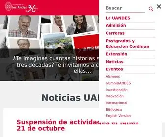 Uandes.cl(Universidad de los Andes) Screenshot