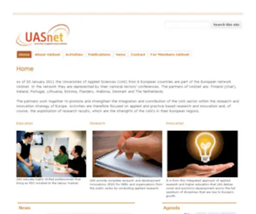 Uasnet.eu(Universities of Applied Sciences network) Screenshot