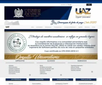 Uaz.edu.mx(Universidad Autónoma de Zacatecas) Screenshot