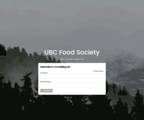 UbcFoodsociety.com(UBC Food Society) Screenshot