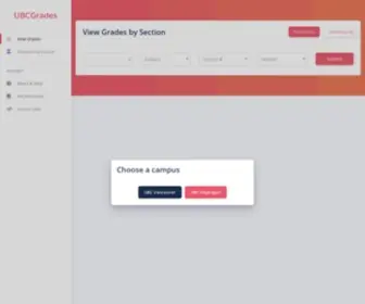 UbcGrades.com(Home) Screenshot