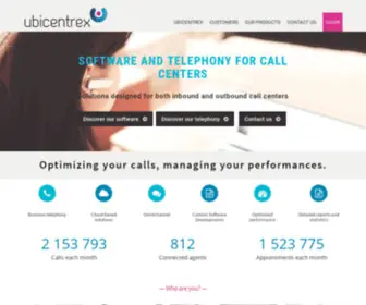 Ubicentrex.fr(Solutions logiciels et téléphonie IP pour centres d'appels) Screenshot