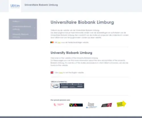 Ubilim.be(Universitaire Biobank Limburg) Screenshot