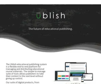 Ublish.com(Solutions for the educational publisher) Screenshot