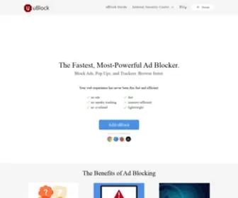 Ublock.org(A Fast and Efficient Ad Blocker) Screenshot