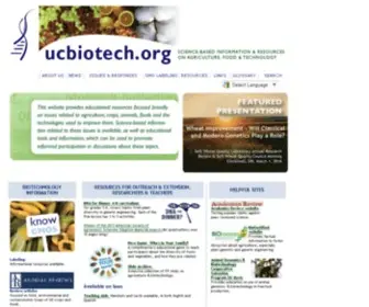 Ucbiotech.org(Science-Based Information and Resources on Agriculture, Food and Technology) Screenshot