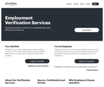 Uconfirm.com(Employment & Income Verification Services) Screenshot