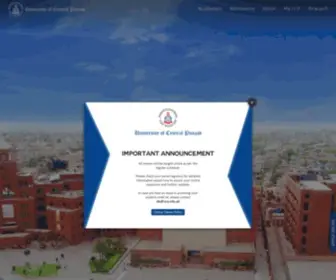 UCP.edu.pk(Website of University of Central Punjab) Screenshot