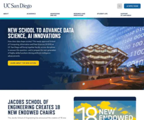 UCSD.edu(University of California San Diego) Screenshot