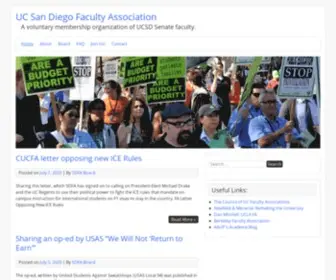 Ucsdfa.org(A voluntary membership organization of UCSD Senate faculty) Screenshot