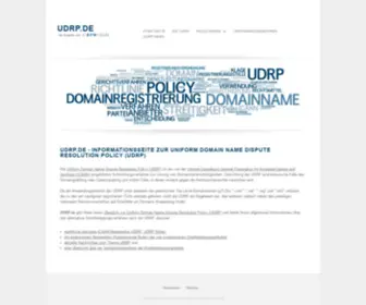 UDRP.de(Deutschsprachige Informationsseite zur Uniform Domain Name Dispute Resolution Policy (UDRP)) Screenshot