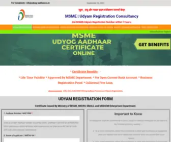 Udyog-AAdhaars.co.in(#01 Apply For Udyog Aadhar Registration Certificate 2022) Screenshot