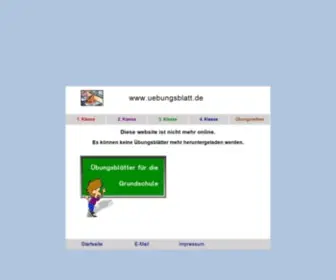 Uebungsblatt.de(Übungsblätter für die Grundschule) Screenshot