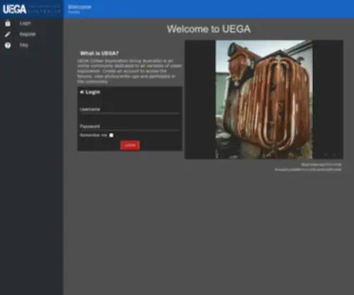 Uega.net(Urban Exploration Group Australia) Screenshot