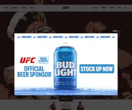 UFC.com(The Official Home of Ultimate Fighting Championship) Screenshot