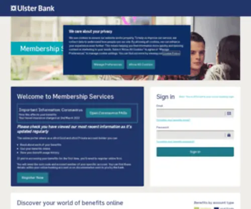 Ufirstaccount.co.uk(Ulster Bank Membership Services) Screenshot