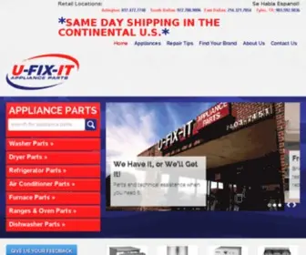 Ufixit.com(Appliance Parts Store Dallas) Screenshot